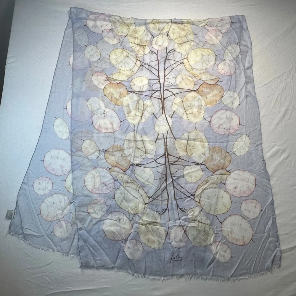 Fabric Frontline Zurich Scarf Modal Silk Handmade Switzerland Botanical Print